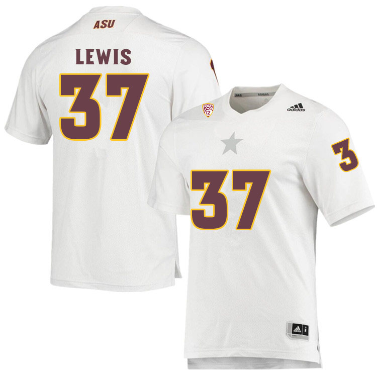 Men #37 Conner LewisArizona State Sun Devils College Football Jerseys Sale-White - Click Image to Close